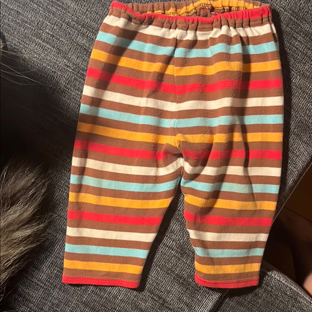 Zutano Brown and Blue Striped Baby Pants
